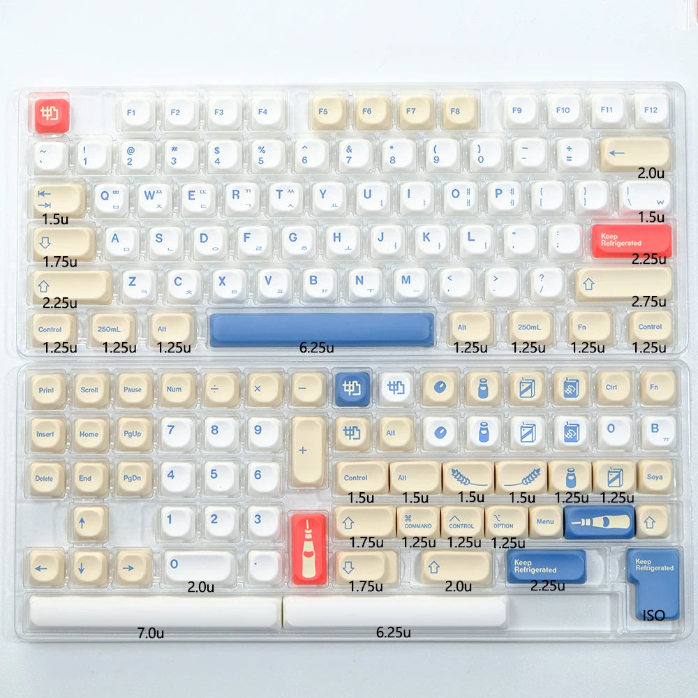 KBDiy 135 Keys/Set GMK Soymilk PBT Keycaps Cherry Profile MX Switch Korean Keycap for Mechanical Gaming Keyboard Custom Key Caps
