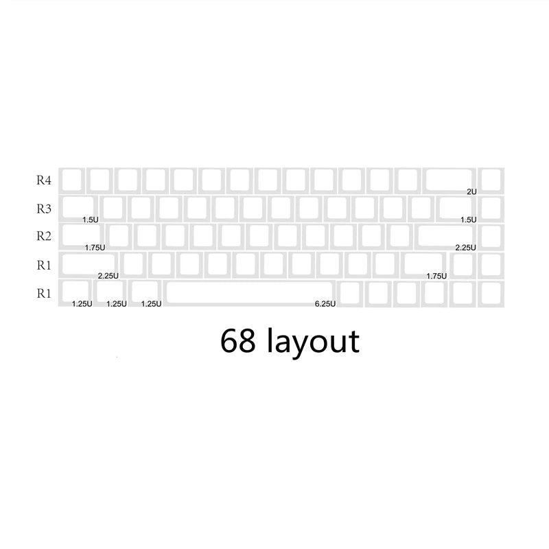 1 Set Low Profile Blank Keycaps For MX Switch Mechanical Keyboard PBT No Printed Key Caps For 61/64/75/87/96/104 Layouts