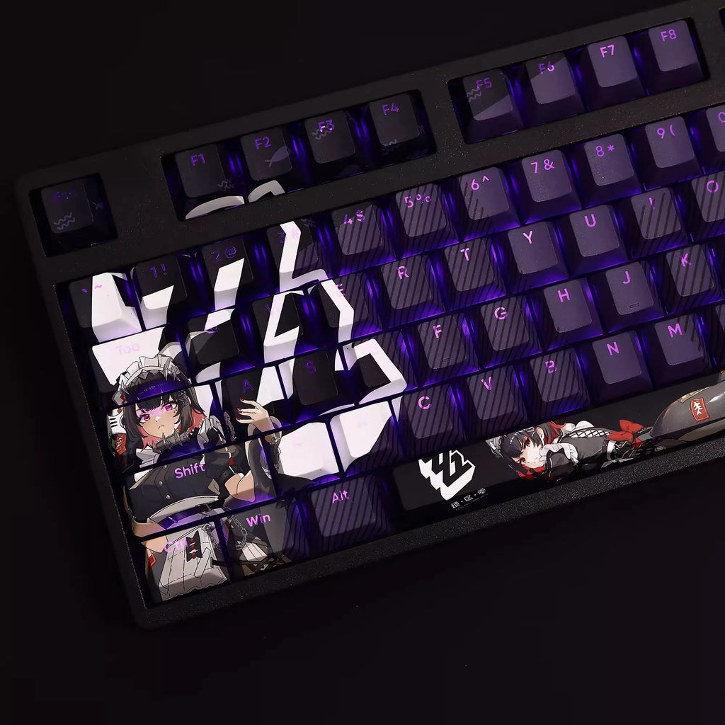 108 Keys/set Zenless Zone Zero Ellen Joe Keycap PBT Backlit Keycaps Cartoon Anime Gaming Key Caps For ANSI 61 87 104 Keyboards