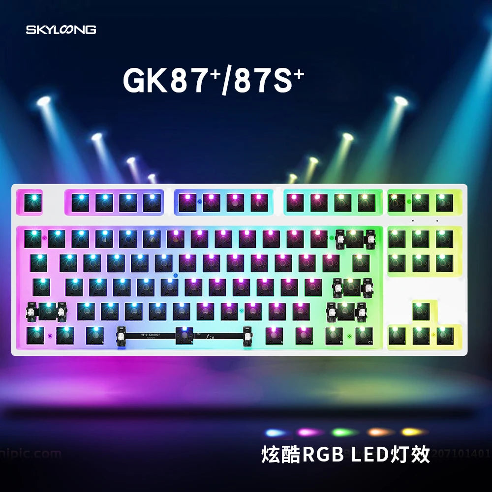 GK87 GK87S TKL RGB Hot Swap Programmable Wired Bluetooth MX Mechanical keyboard DIY kit