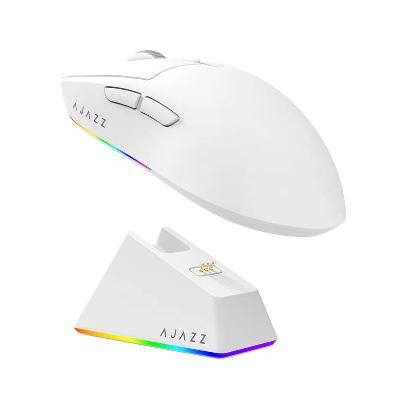 AJ139-V2-MC Tri-mode Wired/2.4GHz /BT Wireless Gaming Mouse with Magnetic Charging Base PAW3311 Gaming Chipset 12000DPI Max