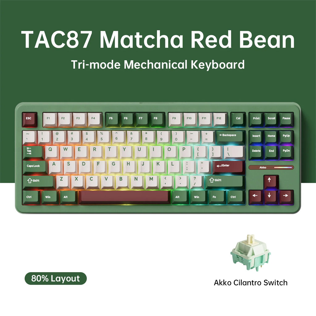 Akko TAC87 Mechanical Keyboard 80% TKL Hot-swap RGB USB Wired/2.4G&BT Wireless 10000mAh Gaming PC Keyboard Gasket Mount