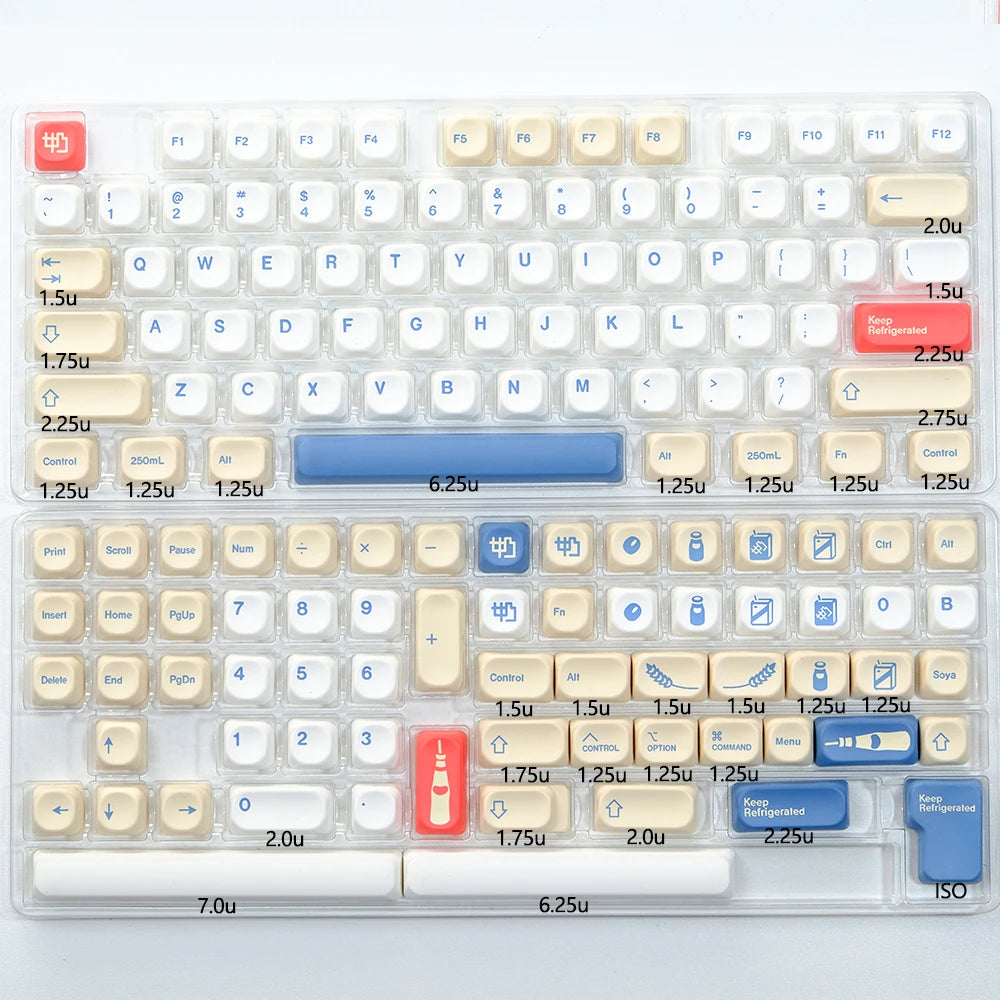 KBDiy 135 Keys/Set GMK Soymilk PBT Keycaps Cherry Profile MX Switch Korean Keycap for Mechanical Gaming Keyboard Custom Key Caps