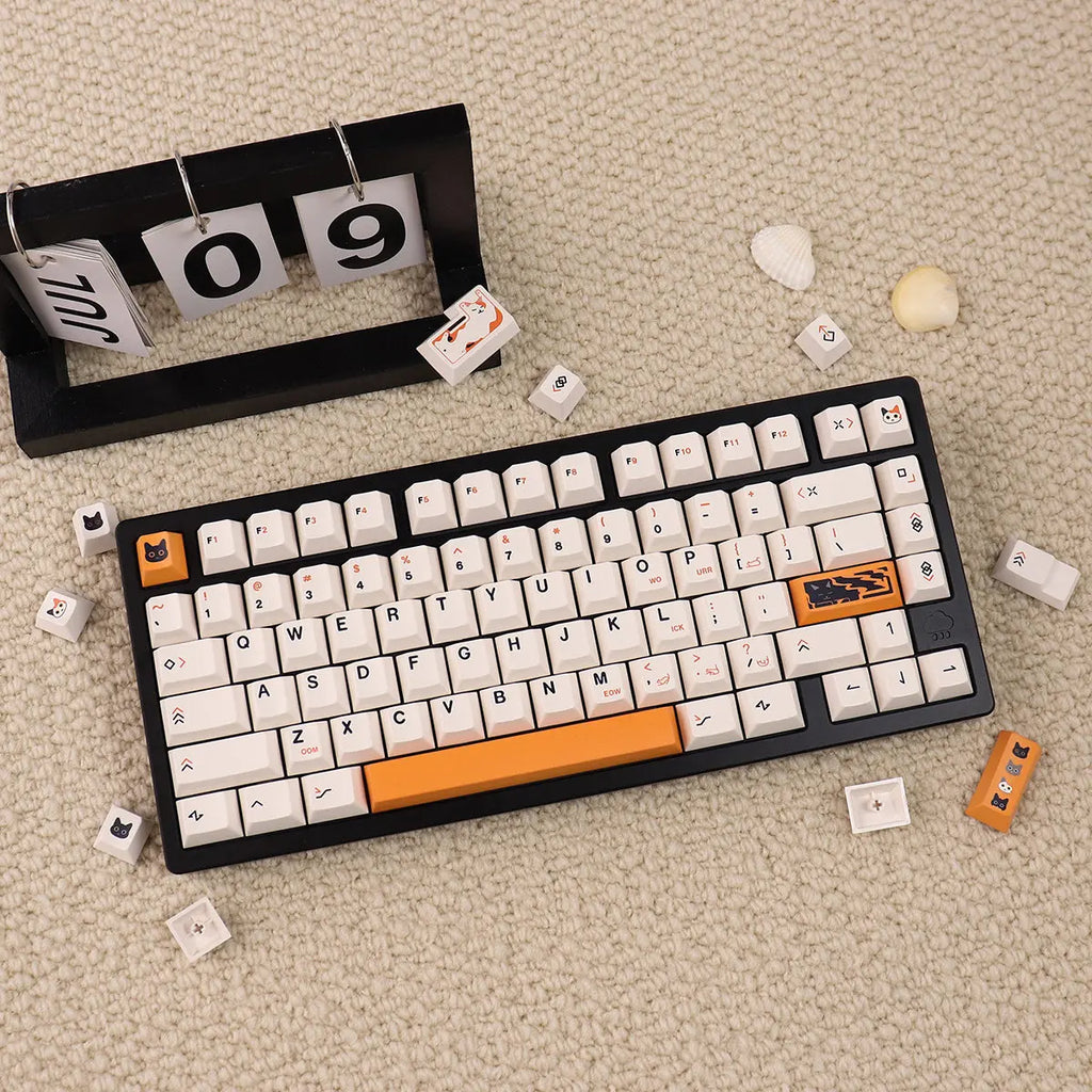 148 Keys Cute Cat PBT Cherry Keycaps Dye-Sublimated Keycap Set For Mx Cherry Switch Mechanical Keyboard 61/64/87/96/104