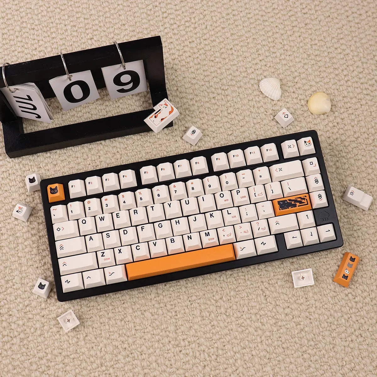 148 Keys Cute Cat PBT Cherry Keycaps Dye-Sublimated Keycap Set For Mx Cherry Switch Mechanical Keyboard 61/64/87/96/104