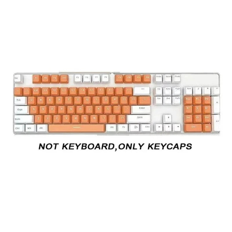 104 Key OEM Backlit Keycaps Set PBT Keycaps Double Shot Cyan White Key Caps for Mx Cherry Gateron Switch Mechanical Keyboard Kit