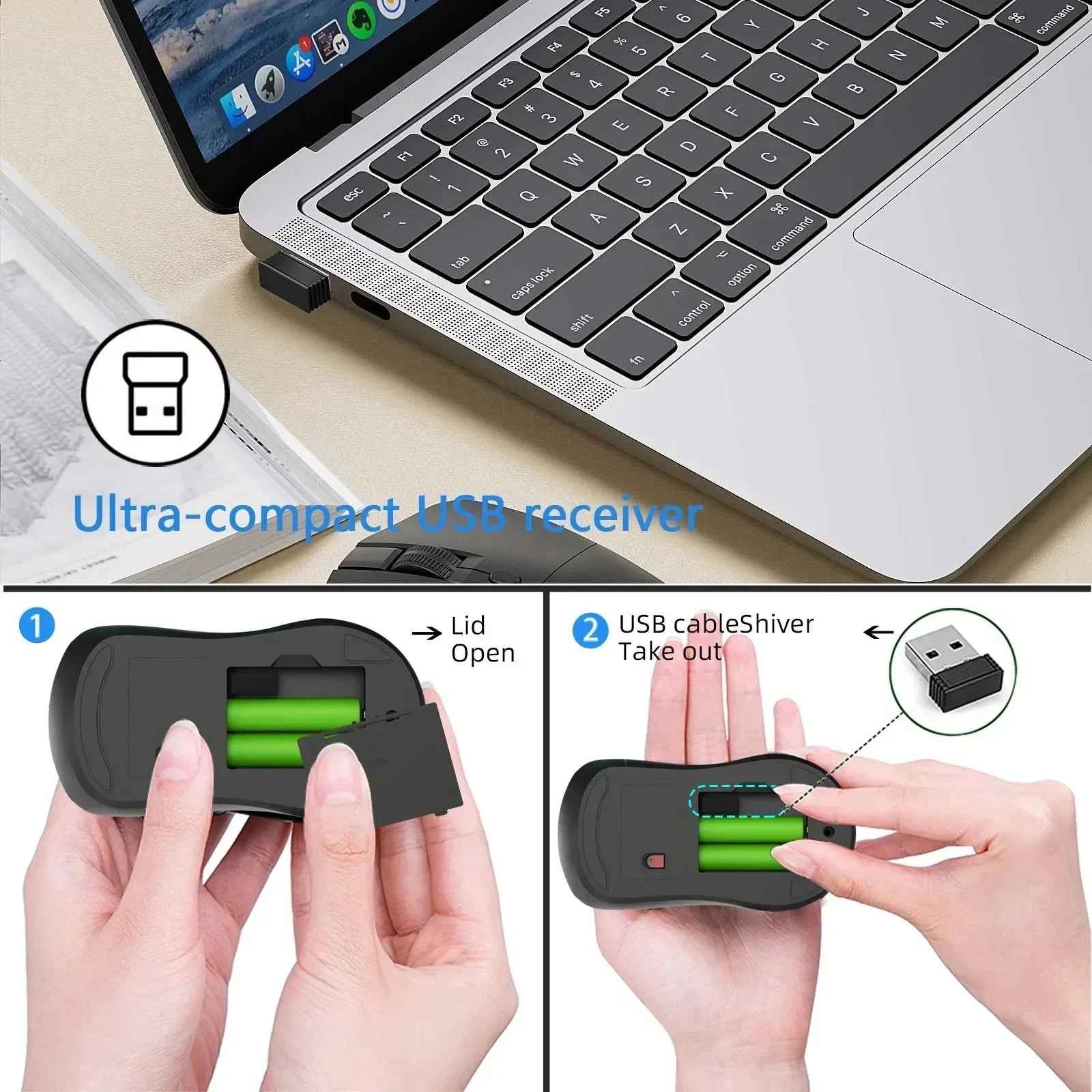 Wireless 2.4G Mouse Light Weight Design 1600 DPI Adjustable Plug And Play Low Noise Button Simple Style Mouse for Office Gaming