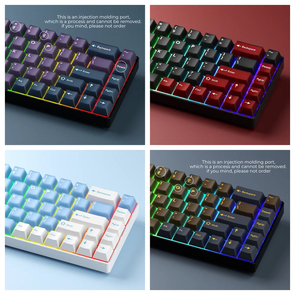 216 keys Brown Translucent Jade keycaps PBT PC Double Shot Cherry Profile Key Cap Set For Alice layout 61/68/75/87/98/104/108