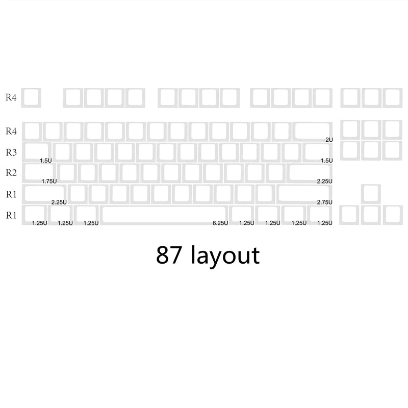 1 Set Low Profile Blank Keycaps For MX Switch Mechanical Keyboard PBT No Printed Key Caps For 61/64/75/87/96/104 Layouts