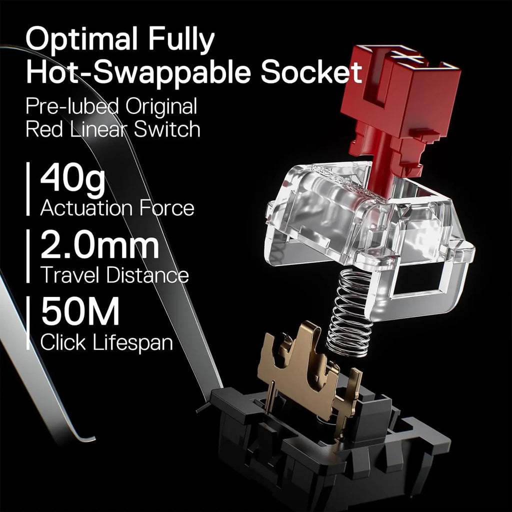 Redragon K660 (K556 TKL) RGB LED Backlit Wired 104 Keys Hot-Swap Noise Absorbing Foams Mechanical Gaming Keyboard， Red Switch
